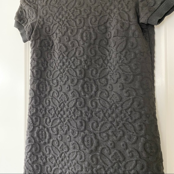 Zara Embossed Floral Solid Black Knit Sweater Dress with MEASUREMENTS SIZE XS - Picture 7 of 11
